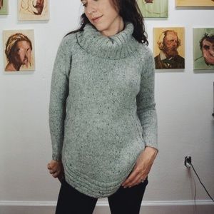 WOOL Grey Turtleneck Knit Sweater